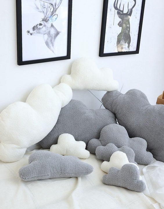 Lovely Gray White Cloud Shaped Pillow Cushion Stuffed Plush Toy Bedding Baby room Home Decoration Gift Girl Birthday Present