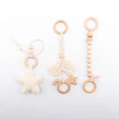 Crochet Star Bell Unicorn Beech Wood Teething Toys