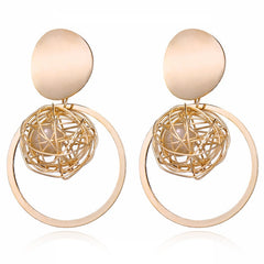 Fashion Statement Earrings 2019 Big Geometric Round Earrings For Women Hanging Dangle Earrings Drop Earing Modern Female Jewelry