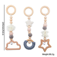 Crochet Star Bell Unicorn Beech Wood Teething Toys