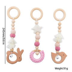 Crochet Star Bell Unicorn Beech Wood Teething Toys