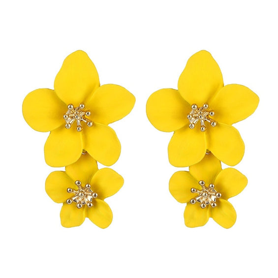 VKME Fashion Oversized flower Drop Earrings Women brincos Irregular earrings Girls gift Birthday party Accessories