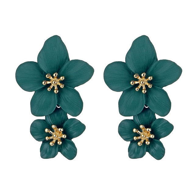 VKME Fashion Oversized flower Drop Earrings Women brincos Irregular earrings Girls gift Birthday party Accessories