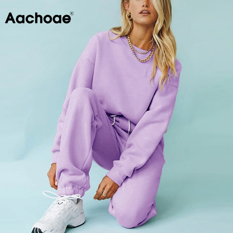 Aachoae Solid Casual Tracksuit