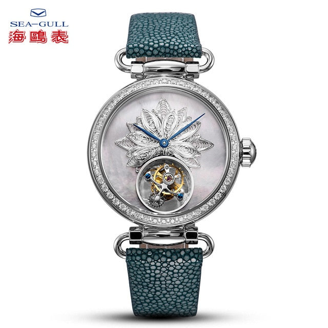 Seagull tourbillon mechanical watch luxury brand ladies manual tourbillon fashion hollow watch artist series 8103L