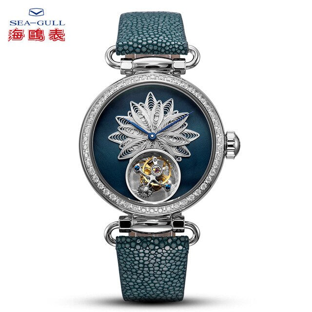 Seagull tourbillon mechanical watch luxury brand ladies manual tourbillon fashion hollow watch artist series 8103L