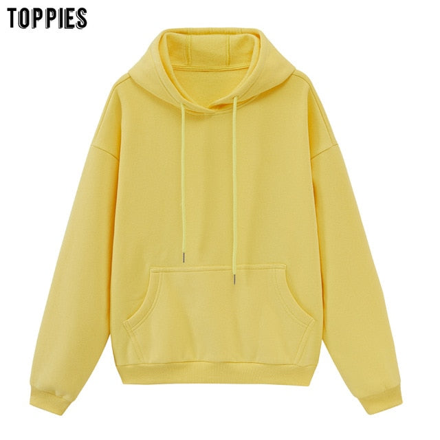 atoppies Womens Tracksuits Hooded Sweatshirts 2020 Autumn Winter Fleece Oversize Hoodies Solid Pullovers Jackets Unisex Couple