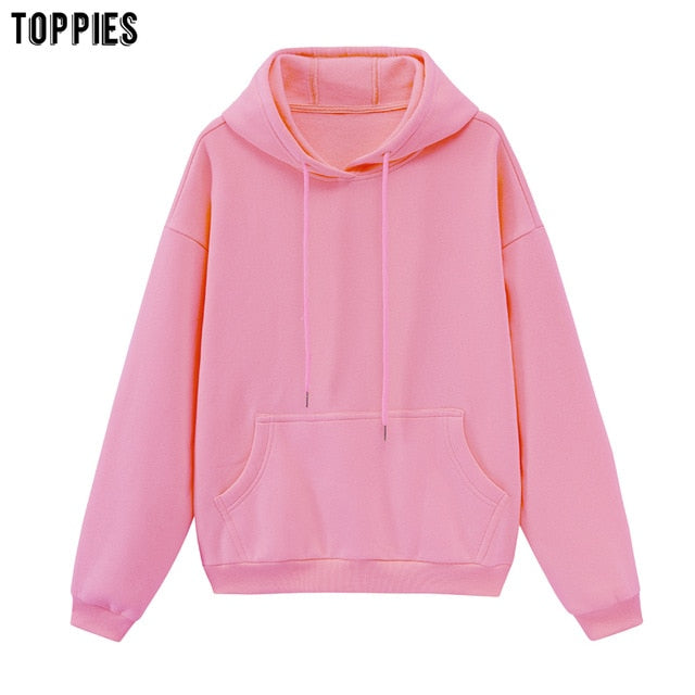 atoppies Womens Tracksuits Hooded Sweatshirts 2020 Autumn Winter Fleece Oversize Hoodies Solid Pullovers Jackets Unisex Couple